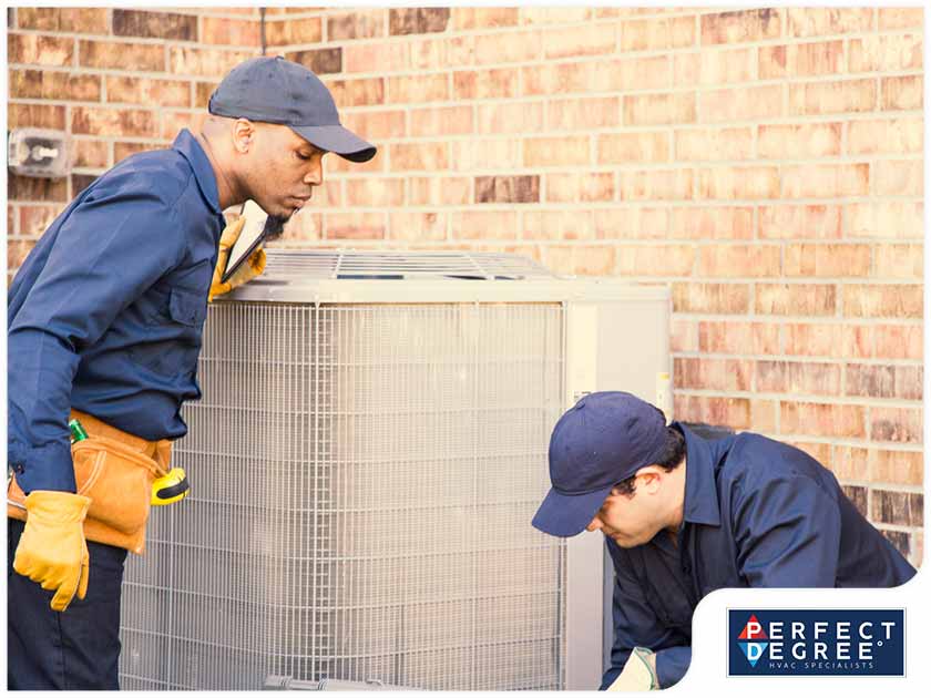 5706 1628069569 Hvac Technicians Inspecting Air Conditioner Outdoor Unit Hvac Installation Jpg